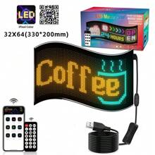 Wisciton Pannello di display flessibile a LED RGB Matrix per camion, con animazione programmabile, controllo tramite app Bluetooth, ideale per creazione di insegne luminose scorrevoli
