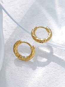 Mazuer 1 Pair 18K Gold Plated Retro Vintage Candy Color Unique Design Twist Hoop Earrings, Y2K Western Jewelry Gift For Girlfriend Mother's Day Ramadan Thanksgiving July 4th Holiday Party Daily Vacation