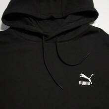 Puma 情侣黑色卫衣，小Logo休闲运动套头衫，春秋季 - 黑色 - 查看 3