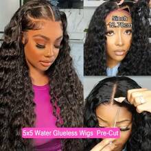 200% Density 13x4 13x6 5*5 4*4 Curly Wave Lace Closure Wigs Human Hair Upgraded Glueless Wig Put On And Go Glueless Wigs Human Hair Pre Plucked Pre Cut Ready To Wear Glueless HD Lace Front Wigs For Women