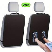 2 Packs Car Seat Protector - Waterproof Machine Wash Kick Mat With Adjustable Straps, No Padding - Universal SUV Van, Waterproof Car Rear Seat Cover Protects From Dirt, Mud, Stains, Scratches
