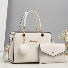 Small Purses And Handbags For Women Fashion Crossbody Bag Shoulder Bag Teenage Girls Satchel Purse Set 2pcs - 白色 - 查看 1