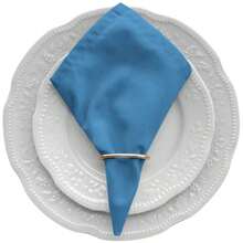 Set Of 4 Table Napkins 30cm X 30cm With Rings 180 Thread Count Percale Fabric