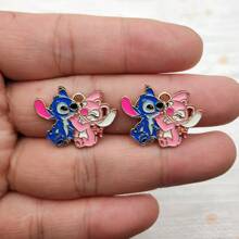 5/10 piezas de accesorios de joyería con dijes de personajes de Disney de esmalte chapados en oro de metal de aleación para manualidades y creación de joyas