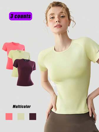 Women Summer New Front Cut-Out Shoulder Design Casual Loose Short Sleeve T-Shirt