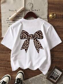 1 件女童休闲印花圆领短袖 T 恤，夏季学生青少年服装 - 适合女孩在水中玩耍的沙滩 T 恤