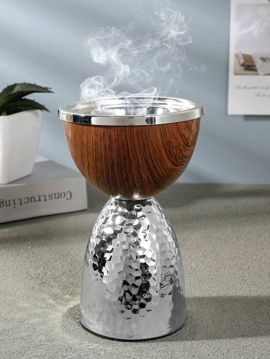This Exquisite Hollow Wrought Iron Incense Burner Comes With A Lid, Serving As Both An Incense Diffuser And A Decorative Piece. It Is Suitable For Home Decor, And Can Be Placed In The Bedroom, Living Room (As A Centerpiece), Office, Yoga Studio, And Party Venues To Create An Elegant Ambiance. It Can Also Be Used For Temple Decoration. This Incense Burner Makes An Ideal Gift For Holidays, Back-To-School, Graduation, Or For Women. - Multicolor - View 1