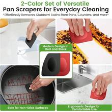 Cast Iron Scrubber Cleaner & 316L Stainless Steel Chainmail Scrubber With 2 Scrapers, Ergonomic Silicone Handle Brush For Pans Skillets Grills Dishes Cleaning - Non-Scratch Rust-Proof - Black - Black - View 8