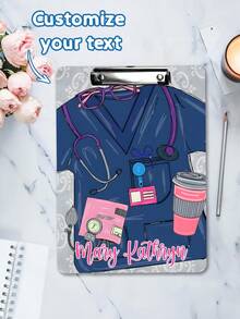 Custom Nurse Scrubs Clipboard-13styles. Personalized Nurse Gift, Nurse Appreciation Week Gift, CNA Gifts, Medical Assistant Clipboard, Medical Gift Ideas - Multicolor - View 1