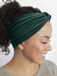 3 piezas Diadema de pelo sólida casual, diadema de gimnasio tipo turbante, diadema deportiva, accesorios para el cabello de otoño e invierno para mujer para vacaciones, pañuelo elegante para mujer, bandanas suaves - Morado - Ver 8