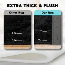 WISH TREE Area Rugs For Living Room, Fluffy Shaggy Rug Soft Carpets, Big Rugs For Bedroom Dorm Home Decor Aesthetic Halloween Christmas Decorations And Gifts - 黑色 - 查看 5