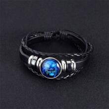 Zodiac Signs Spirit Bracelet Zodiac Bracelet For Women Men Adjustable 12 Constellation Bracelet Multilayer Zodiac Black Leather Bracelets Zodiac Sign Wrap Bracelet For Women Men Birthday Jewelry