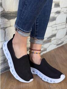 Women Sports Shoes - Black and White - View 4