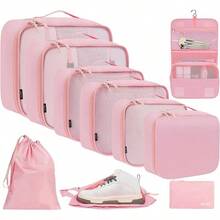 6/8/10 Set Packing Cubes For Travel Luggage Organizer - 10-pink - View 1
