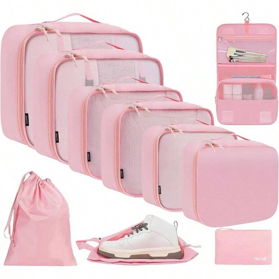 6/8/10 Set Packing Cubes For Travel Luggage Organizer - 10-pink - View 1
