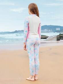 Balabala Young Girl' Swimsuit Boys' Girls' Swimwear Children's Split Swimwear Big Young Girl Sun Protection Chlorine Resistant Elastic - Pink - View 3