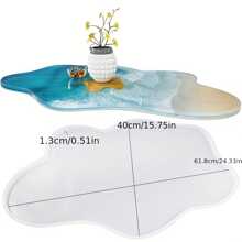 1 pièce Grand moule en silicone résine asymétrique de 24 pouces, moule en silicone pour coulage de résine époxy, convient pour table de rivière DIY, planche à charcuterie, table basse, dessus de bureau, planche à découper, décoration murale