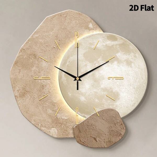 1 Stück 2D flacher Farbblockmuster Wanduhr mit Textur, superleise Quarzuhrwerk, kein Ticken, geeignet zur Dekoration in Wohnzimmern, Schlafzimmern, Büros, Küchen und Cafés, perfektes Dekorationsgeschenk für Freunde und Familie, Wohndekoration, Schlafzimmerdekoration, Studentenwohnheim Dekoration, Rückkehr zur Schule, Schuldekoration, Schulüberraschung