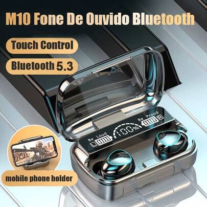 Fones De Ouvido M10 Bluetooth 5.3 Com Caixa De Carregamento Em Sem Fio Estéreo falante Original