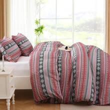 Duvet Cover King Size, Reversible Floral Lavender Duvet Cover Set With Zipper Closure, 3 Pieces Botanical Patterns Soft Microfiber Bedding Set (90"X104", 2 Pillow Cases 20"*36") - 03 - 紅色波西米亞風雪(無被子) - 查看 8