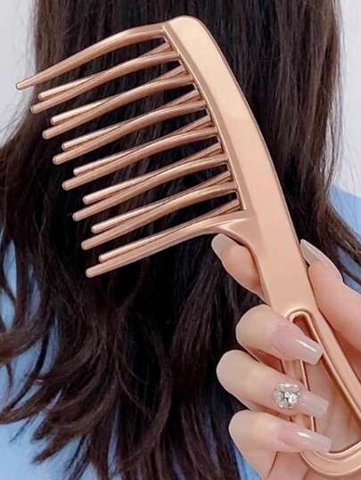 New Double-Row Wide-Tooth Comb, Ladies' Bent Comb, Suitable For Combing Long Hair, Professional Hairdresser Comb, Suitable For Hair Salons, Large Size, Suitable For Volumizing And Styling, Anti-Static Comb,Travel Essentials,Travel Essential,Hairstyle,Hairdressing,Hair Brush,Slick Back Brush,Styling Brush,Curly Hair Brush,Edge Brush,Hair Comb,Brush Hair,Hair Brush Set,Comb Hair,Comb For Curls,Detangling Brush,Hair Brush For Women,Hair,Travel,Hair Products,Hair Tools,Hair Stuff,Barber,Barber Accessories,Barbershop,Hairdressing Equipment