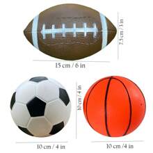 Balón de baloncesto y fútbol PVC grueso de tamaño pequeño, colores vívidos para patio de recreo/al aire libre/interior, pelota inflable de playa/agua, 4 pulgadas no inflable