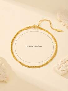 MONALLY Chaîne de cheville dorée 18 carats en acier inoxydable de luxe et à double couche pour femmes. Cadeau d'anniversaire idéal pour vacances d'été, voyages, fêtes sur la plage et port quotidien.