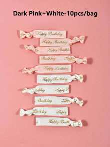 10pcs-Multicolor Birthday Party Wristbands, Bracelets, Elastic Bracelets, Party Supplies