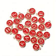 10/50pcs A-Z Initial Pendant Set, 12x15mm Enamel Coated, Letter Charms, Suitable For DIY Jewelry Making, Handmade Bracelets And Necklaces Accessories