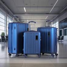 商务简约行李箱轻便耐用手提行李箱，可登机和托运行李箱，适用于学校、学校配件和学校用品 - 藏蓝色 - 查看 2