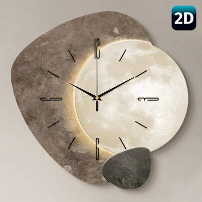 1pc 2D Flat Planetary Light And Shadow Silently Wall Clock, Super Silent Quartz Movement, No Ticking, Suitable For Decorating Clocks In Living Rooms, Bedroom, Offices, Kitchens, And Cafes, Perfect Decorative Gift For Friends And Family Room Decor Clock Wall Bedroom Decor Dormitory Decor Back To School School Decor School Surprise Home Decor School Supplies