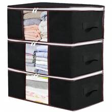 3 件户外可折叠织物收纳袋，用于家庭整理、衣物、毯子、毛衣、庭院用品和杂物