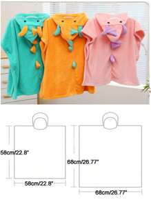 1 Pc Dinosaur Design Bath Towel For Children, Baby Kids Cloak Towel With Cape, Boys And Girls' Absorbent Bathrobe, Swimming Beach Hooded Towel,Best Gift For Children's Day