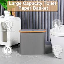 Toilet Paper Basket 28L, Storage With Lid For Bathroom, Free Standing Toilet Paper Organizer,Bathroom Accessories And Storage - Multicolor - View 10
