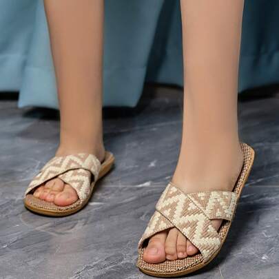 Summer Linen Slippers, Lightweight Non-Slip Indoor Slippers, Soft Bottom Home Slippers, Fashionable Minimalist Design Bedroom Slippers