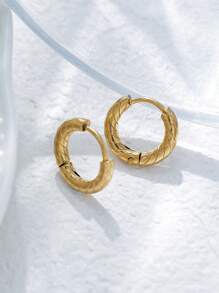 Mazuer 1 Pair 18K Gold Plated Retro Vintage Candy Color Unique Design Twist Hoop Earrings, Y2K Western Jewelry Gift For Girlfriend Mother's Day Ramadan Thanksgiving July 4th Holiday Party Daily Vacation