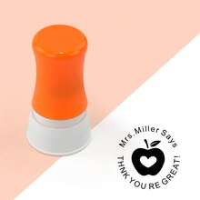 圆形教师表扬印章 - 塑料课堂评分和鼓励印章，可定制学生反馈，教师办公用品，欢快设计印章垫，易于使用，教师欣赏礼物，返校，学校用品，多功能，装饰性，可重复使用，现代，彩色，可爱，复古，卡通，卡哇伊，定制，个性化，独特，定制，工人，客户，学生，适用于商务/工作/办公室，适用于学校 - 圓形23 - 查看 9