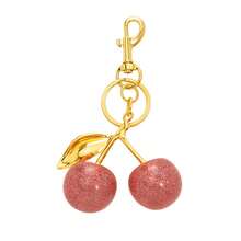 1 件金色樱桃钥匙扣，锌合金水果吊坠，时尚闪亮钥匙扣，适合男士和女士，珠宝和包袋装饰，理想礼物 - 金色 - 查看 15