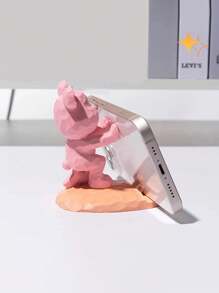 1pc Cute Kung Fu Bear Phone Stand, Pad Tablet Support Stand, Cartoon Drama Chasing Bedhead Creative Desktop Ornament, Home Decoration Ornament, Suitable As A Gift For Family, Friends, And Classmates, School Supplies, Back To School