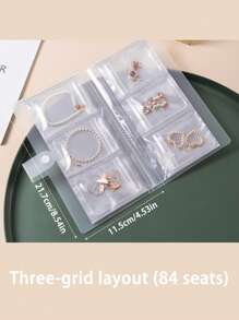 1pc Large Capacity Jewelry Travel Storage Box - 84/160 Slots Multipurpose Storage Book - Transparent Ring Display Case, Anti-Oxidization Necklace Ring Pouch, Jewelry Accessories Earrings Organizer, Storage Bag Bathroom Accessories Back To School