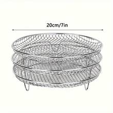 三层空气炸锅架、可堆叠脱水器托盘、304 不锈钢空气炸锅篮架、空气炸锅配件、可用洗碗机清洗、适用于烤箱和压力锅、兼容大多数空气炸锅