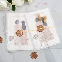 Vellum Jackets For 5x7 Invitations - Pre-Folded 130GSM Translucent Paper Wraps For Wedding, Baby Shower, Birthday (Wildflower Pattern) - Multicolor - View 7