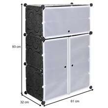 SAPATEIRA MODULAR ORGANIZADORA DE PRATELEIRA PRETA 18 PARES PLÁSTICO 6 NÍVEIS SAPATEIRA MODULAR PRETA