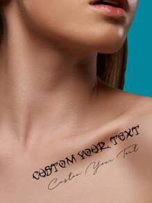 1pc/5pcs/10pcs/20pcs/30pcs/50pcs/100pcs Custom Text Tattoo Bulk For Her/Him, Girlfriend, Family, Friends - Phrases Customized Temporary Tattoos Bulk For Birthday Party Wedding Bride Groom Decor- Fake Tattoos Personalized Gift - Custom Saying,Multi-Functional,Ornamental,Letter,Solid Color,Exquisite,Stylish,Vintage,Modern,Colorful,Leisure,Basics,Casual,Soft,Unique,Customized,Personalized,Custom,Ideal Gifts For Her,Girlfriend,Her,Boyfriend,Friends
