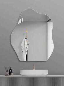 1PC Acrylic Cloud Shape Asymmetrical Bathroom Shatterproof Mirrors, Non Glass Wall Mirror Decor For Bedroom, Living Room, Dressing Table, Toilet And Washbasin Room Decor Wall Decor Wall Sticker Sticker Stickers
