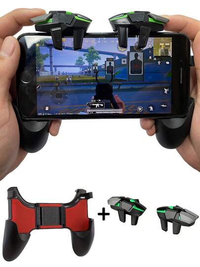Six-Finger Gamepad With High-Sensitivity Buttons And Aim Assist For Mobile Gaming - Compatible With IPhone, Android And IPad