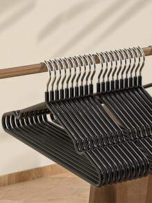 1pc/5pcs/10pcs/20pcs/40pcs/60pcs Black Hangers For Home Use, Non Slip And Non Marking Hangers For Drying, Dipping And Molding, Adult Style Clothes Hangers - Black - View 4