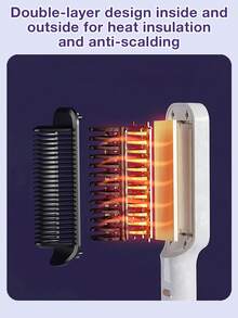 GENAI 直发梳 - 一体式离子造型器 - 居家打造沙龙效果 - 小巧轻便的设计 - 白色和灰色