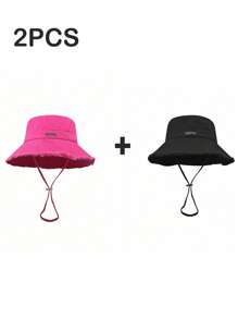 1 pezzo Cappello da pescatore da donna con coulisse sul bordo, in tessuto morbido, antivento, alla moda, adatto per uso quotidiano, pendolarismo, viaggi, vacanze e regalo di Ognissanti
