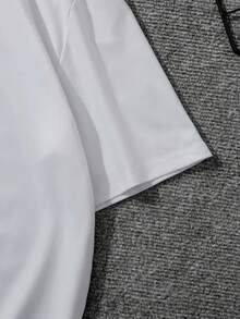 "LA" Sports Team Logo Print - Casual Men's Cotton T - Shirt & Polyester Shorts Two - Piece Set, Comfortable & Breathable, Summer Fashion Top Pick, High - Quality Attractive Street - Sports Print - 白色 - 查看 4